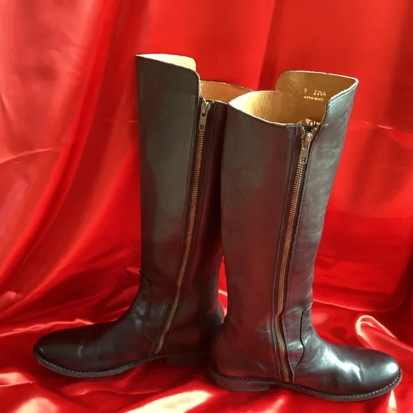 BED STU Black Leather Rivet High Boots - Picture 2 of 11